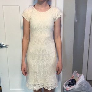 Beige lace dress